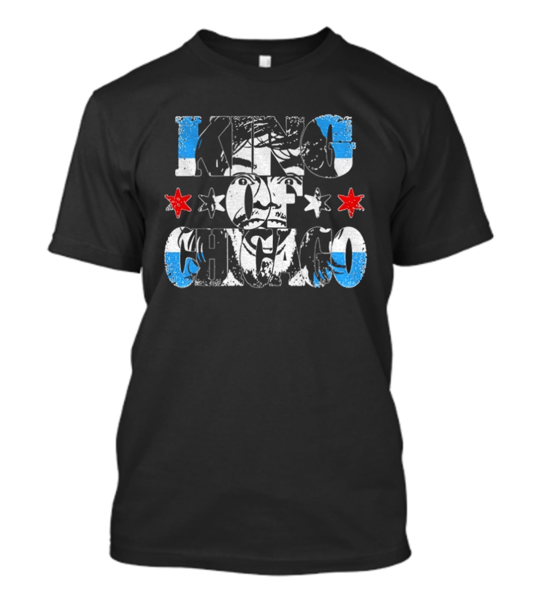 King Of Chicago Blue And Red Stars T-Shirt
