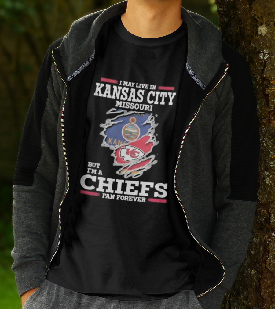 Kansas City Missouri Chiefs Fan Forever Kansas Seal Torn Skin T-Shirt