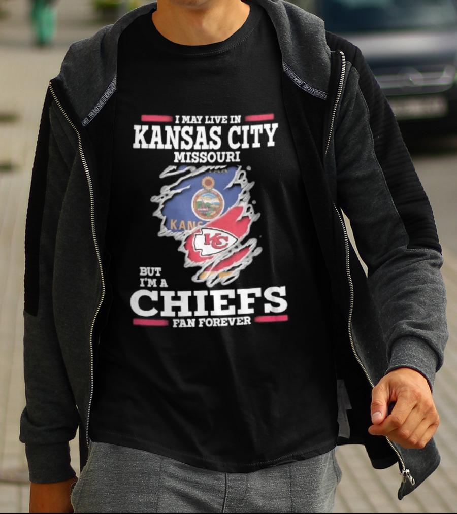 Kansas City Missouri Chiefs Fan Forever Kansas Seal Torn Skin T-Shirt