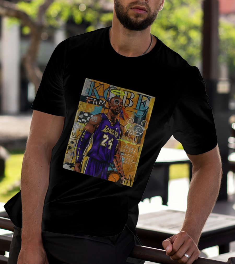 Kobe Bryant Lakers 24 Halo Peace Abstract Graffiti T-Shirt