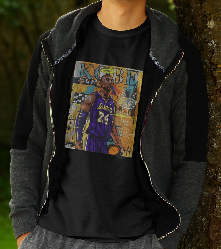 Kobe Bryant Lakers 24 Halo Peace Abstract Graffiti T-Shirt