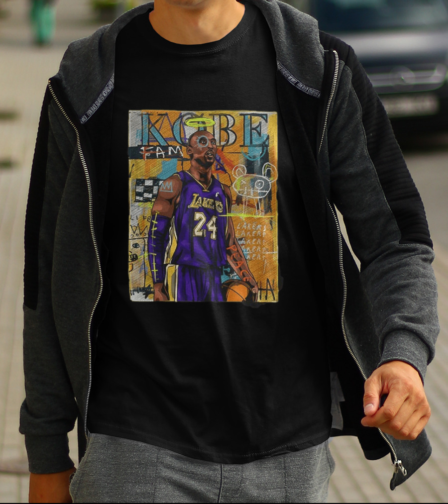 Kobe Bryant Lakers 24 Halo Peace Abstract Graffiti T-Shirt