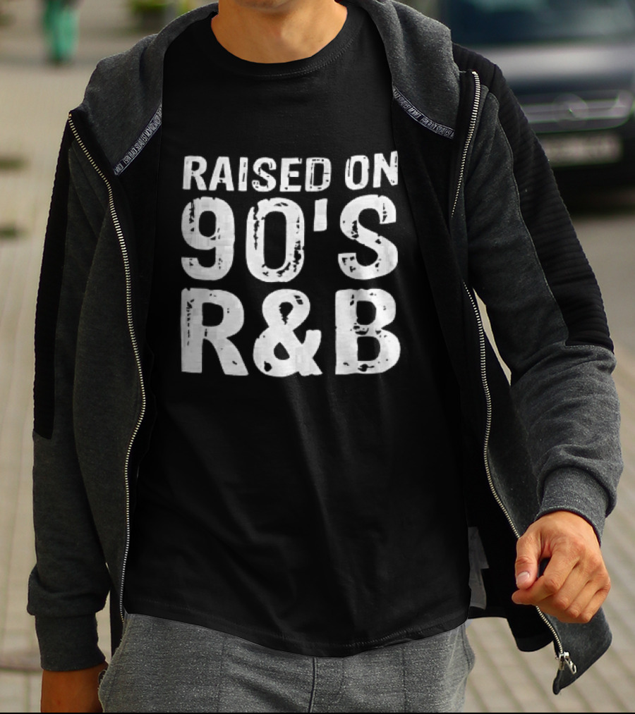 Raised On 90s R And B Distressed Vintage Music T-Shirt