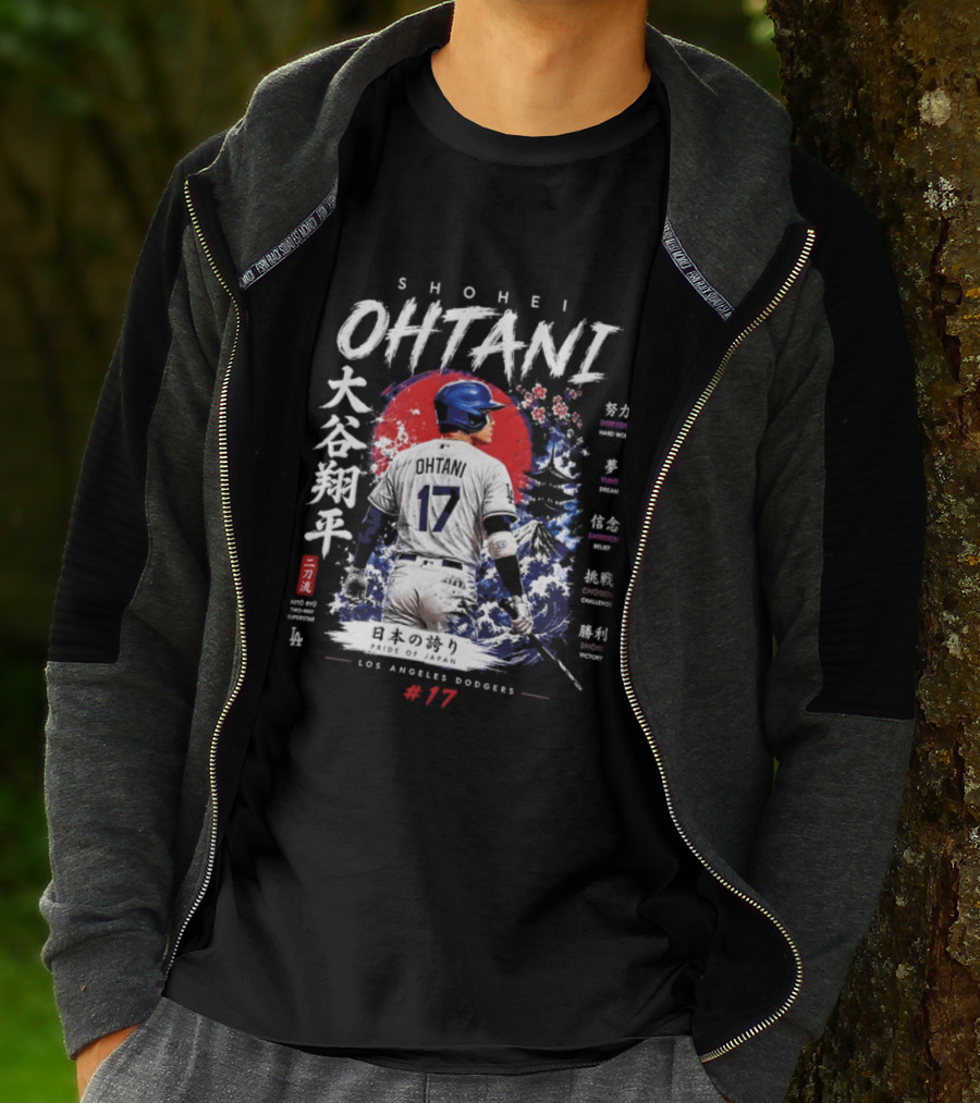 Shohei Ohtani Los Angeles Dodgers Japanese Two Way Player #17 T-Shirt