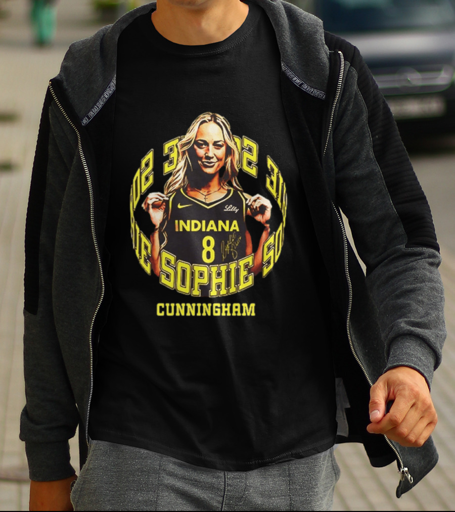 Sophie Cunningham Indiana 8 Basketball Player Signature T-Shirt