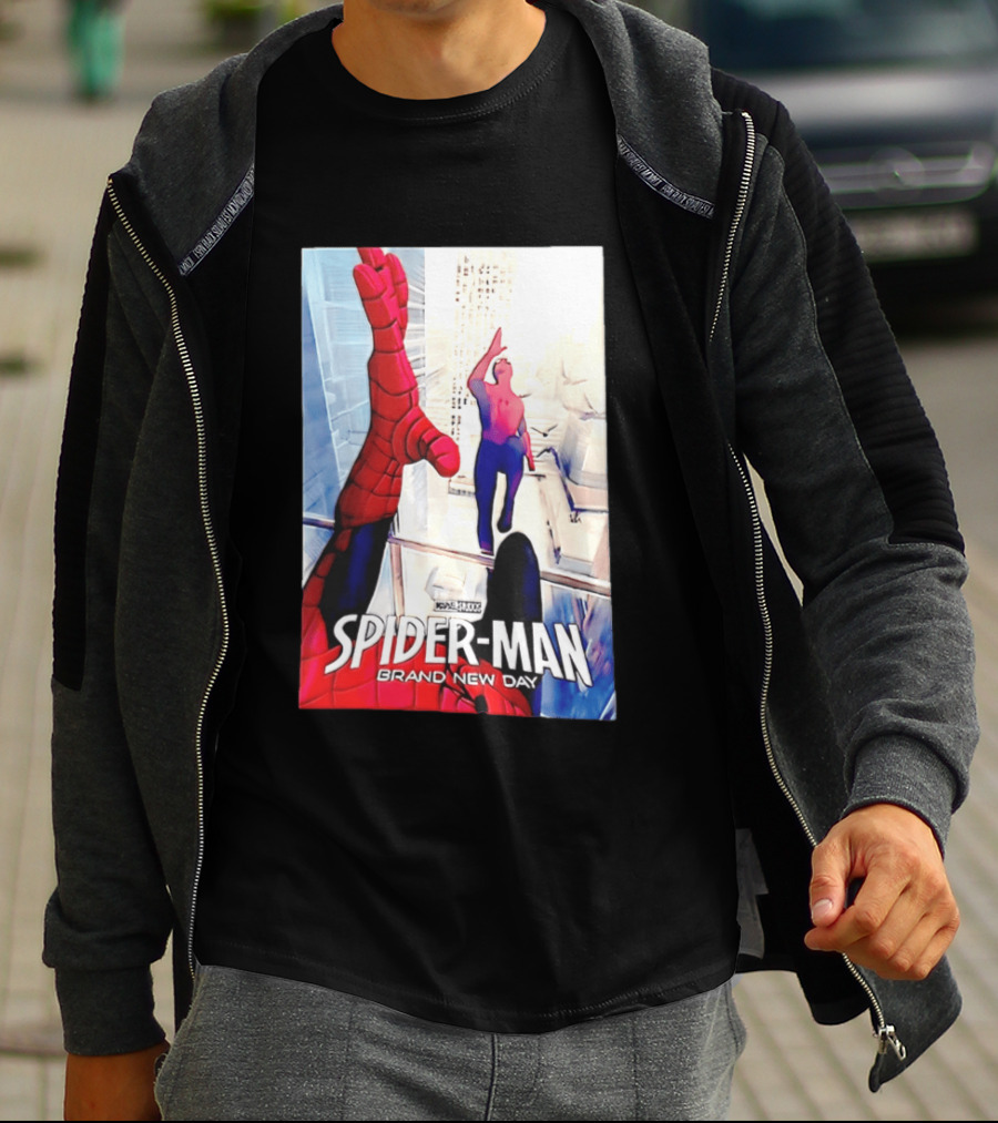Marvel Spider Man Brand New Day High Five Scene T-Shirt