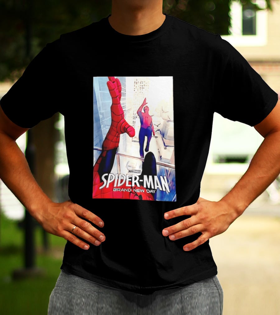 Marvel Spider Man Brand New Day High Five Scene T-Shirt