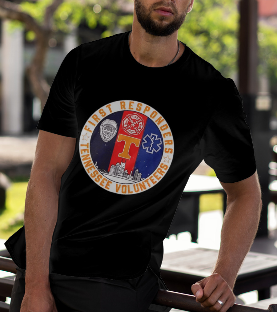 Tennessee Volunteers First Responders Police Fire EMS Skyline T-Shirt
