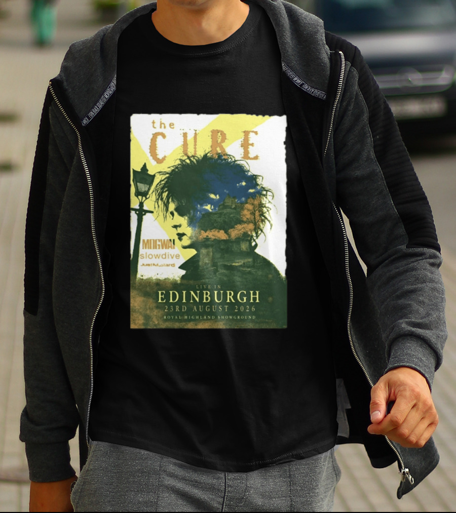 The Cure Live In Edinburgh 2026 Royal Highland Showground August 23rd Mogwai Slowdive Just Mustard T-Shirt