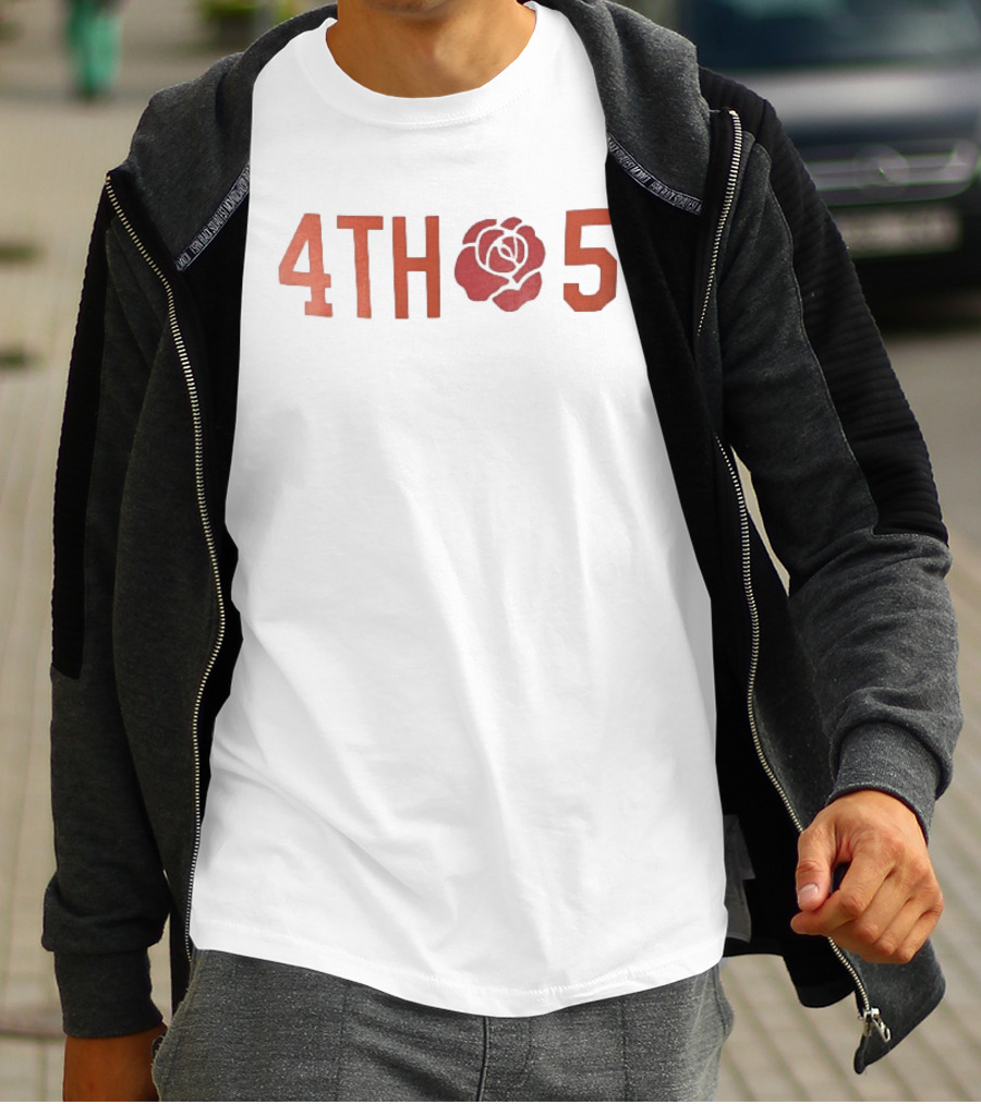 4th 5 Red Rose Varsity Athleisure Block Numbers T-Shirt