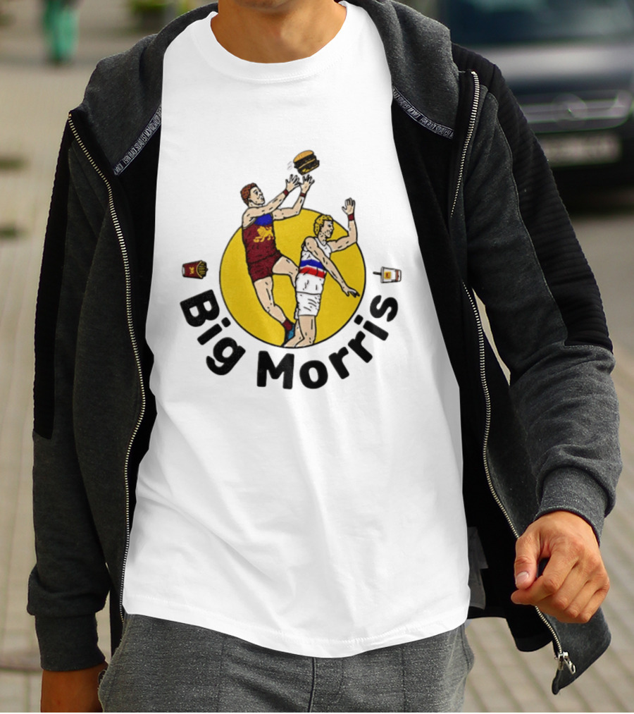Big Morris Brisbane Lions AFL Australian Rules Football Player Burger Jump T-Shirt
