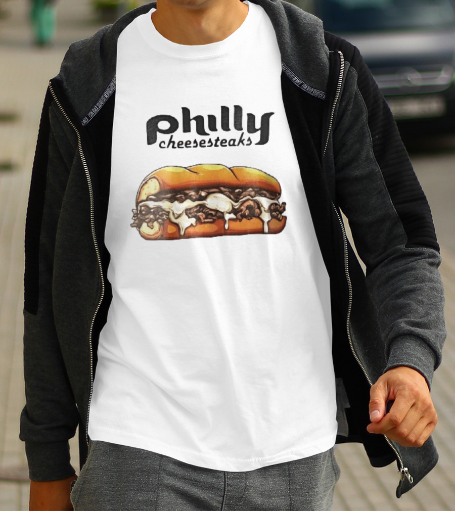 Philly Cheesesteaks Cartoon Beef Hoagie Melted Provolone Sandwich T-Shirt