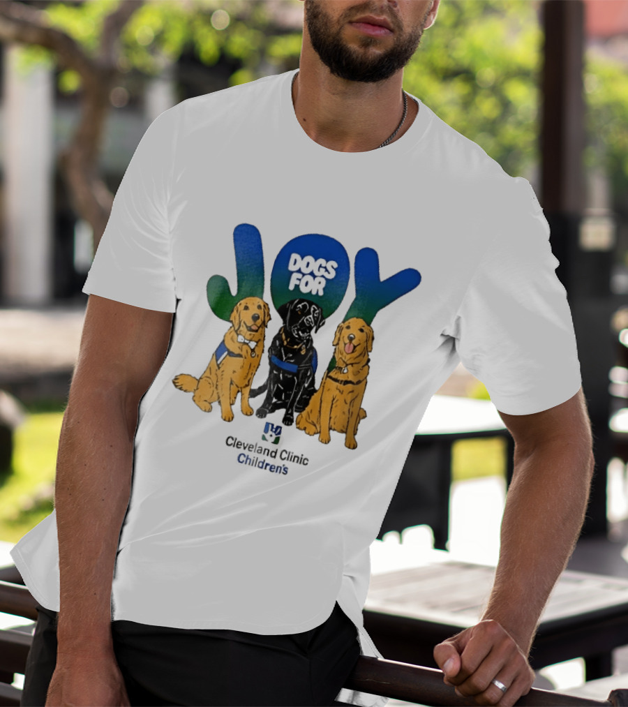 Cleveland Clinic Children's Dogs For Joy Golden Retrievers Black Lab Cartoon T-Shirt