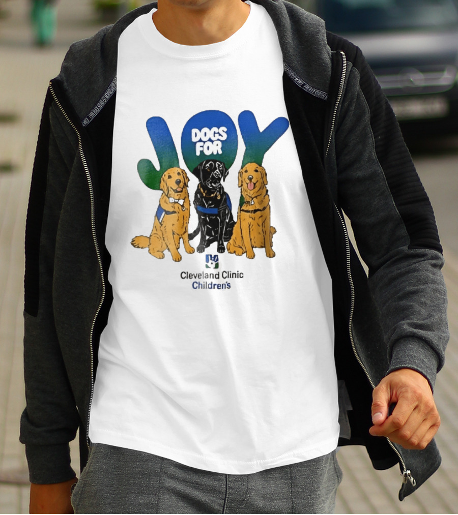 Cleveland Clinic Children's Dogs For Joy Golden Retrievers Black Lab Cartoon T-Shirt