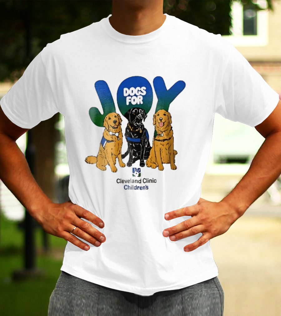 Cleveland Clinic Children's Dogs For Joy Golden Retrievers Black Lab Cartoon T-Shirt