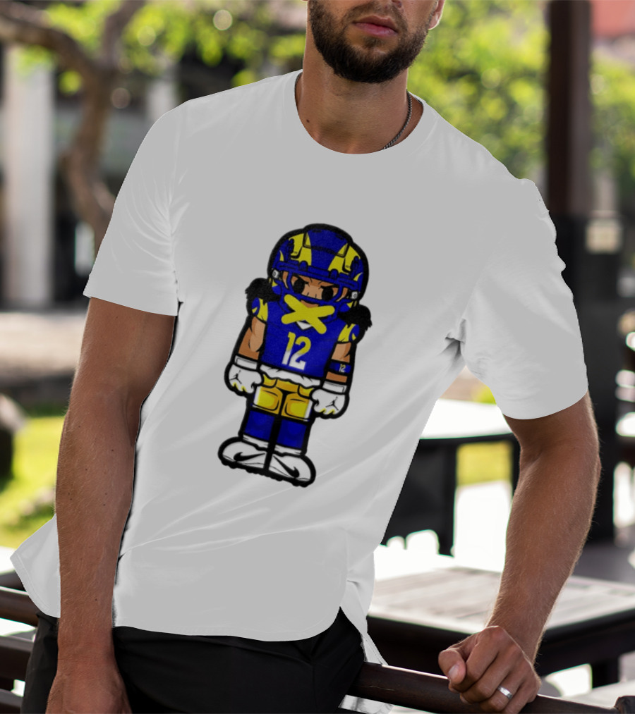 Los Angeles Rams Puka Nacua No 12 Chibi Character Football Player T-Shirt