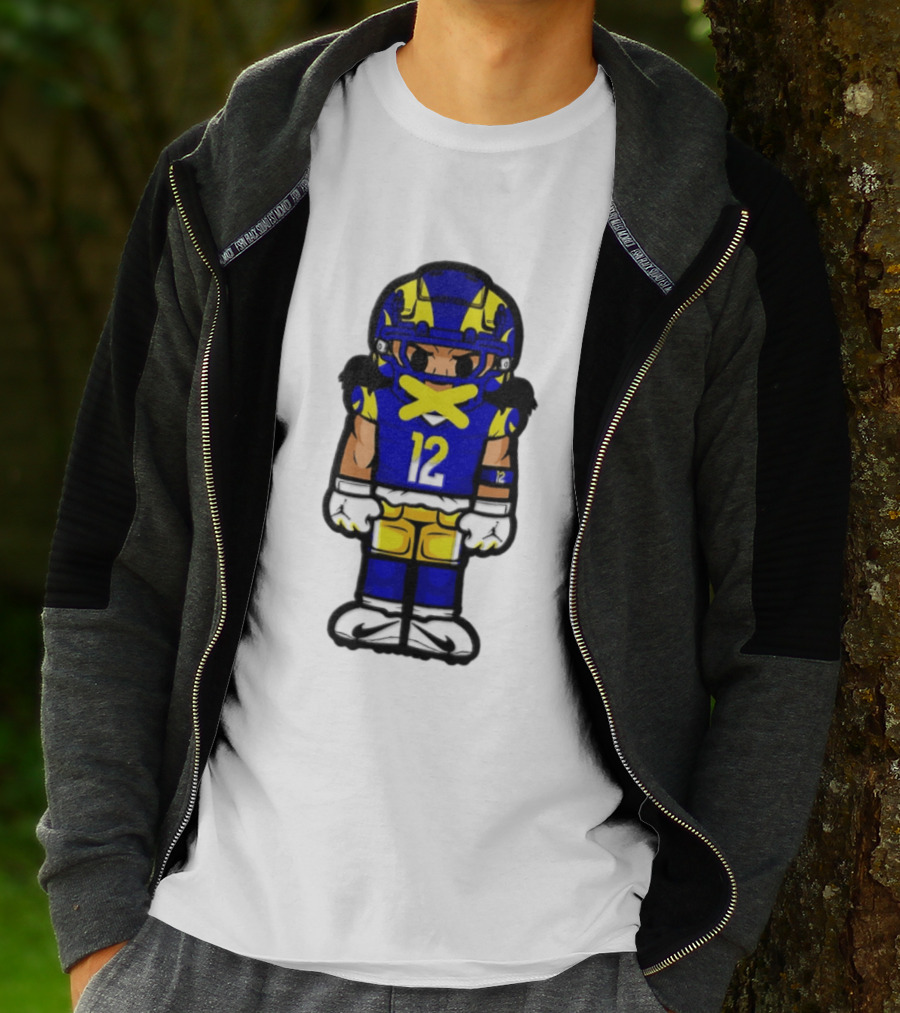 Los Angeles Rams Puka Nacua No 12 Chibi Character Football Player T-Shirt