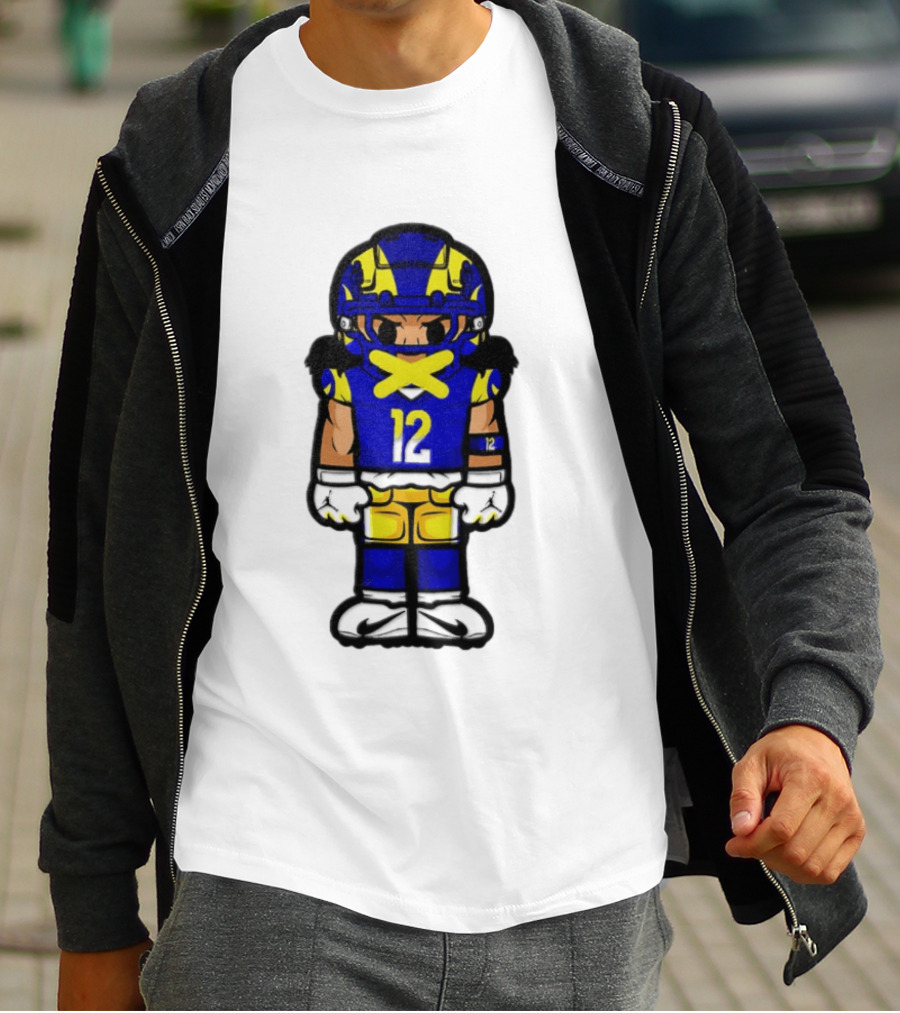 Los Angeles Rams Puka Nacua No 12 Chibi Character Football Player T-Shirt