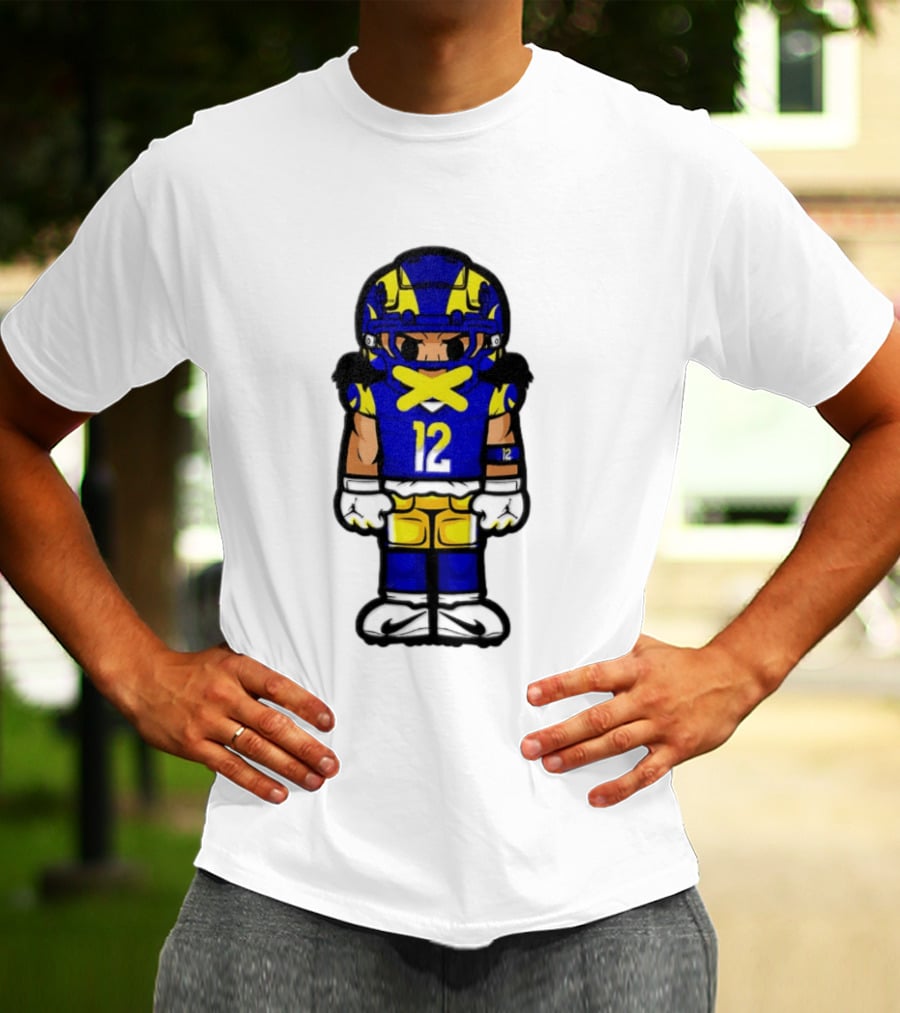 Los Angeles Rams Puka Nacua No 12 Chibi Character Football Player T-Shirt