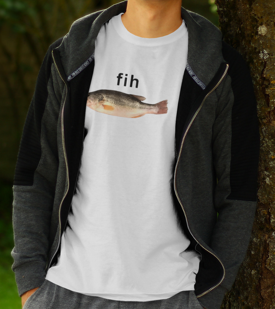 Fih Fish Meme Funny Text With Fish Image T-Shirt