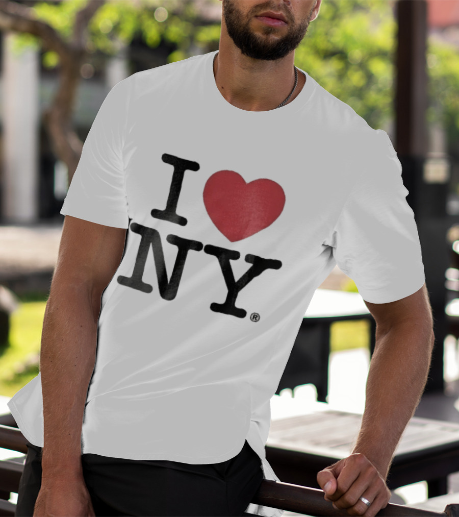 I Love NY Red Heart Black Font T-Shirt
