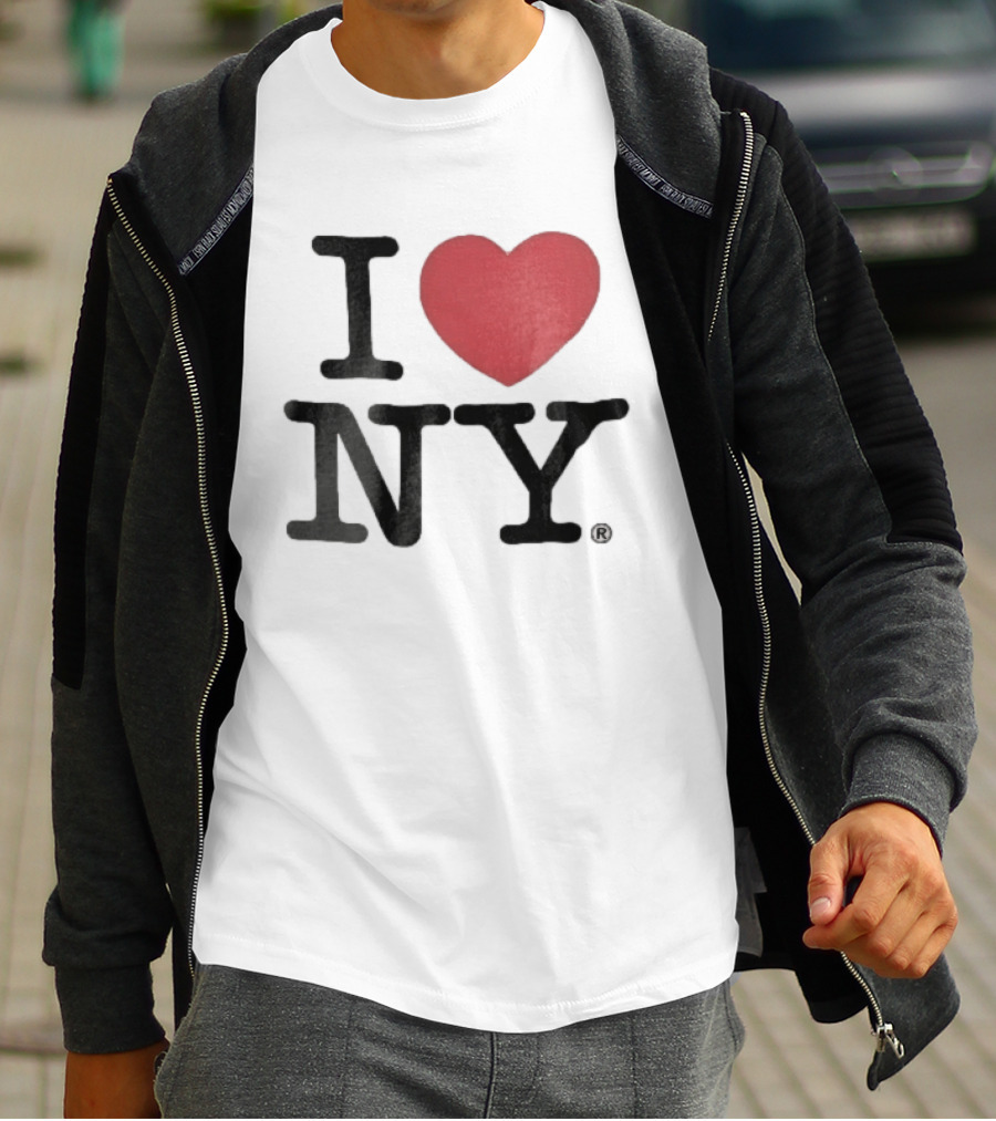 I Love NY Red Heart Black Font T-Shirt