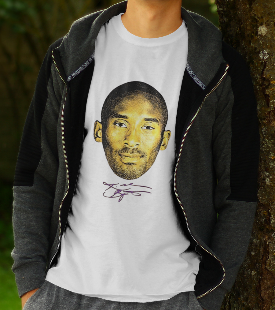 Kobe Bryant Los Angeles Lakers Basketball Legend Face Signature T-Shirt