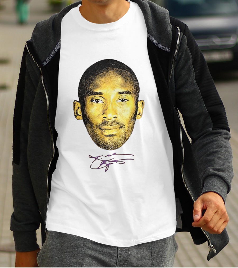 Kobe Bryant Los Angeles Lakers Basketball Legend Face Signature T-Shirt