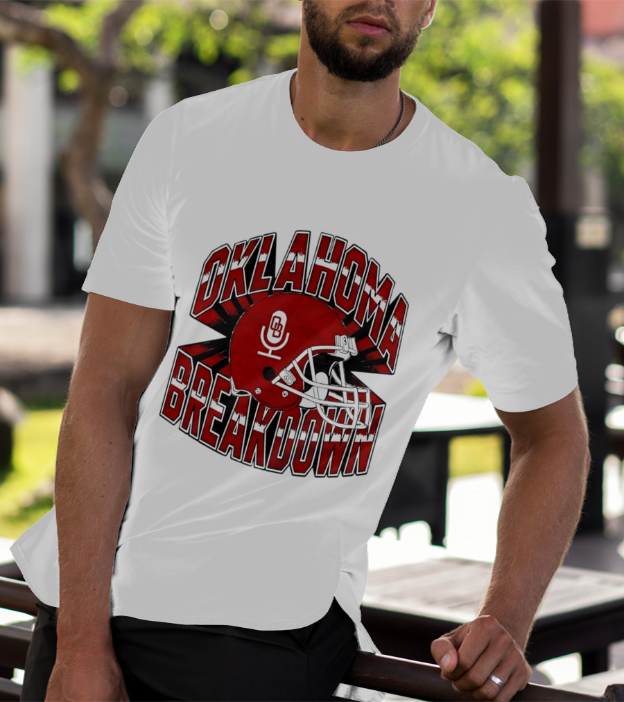 Oklahoma Breakdown Football Helmet OB Podcast T-Shirt