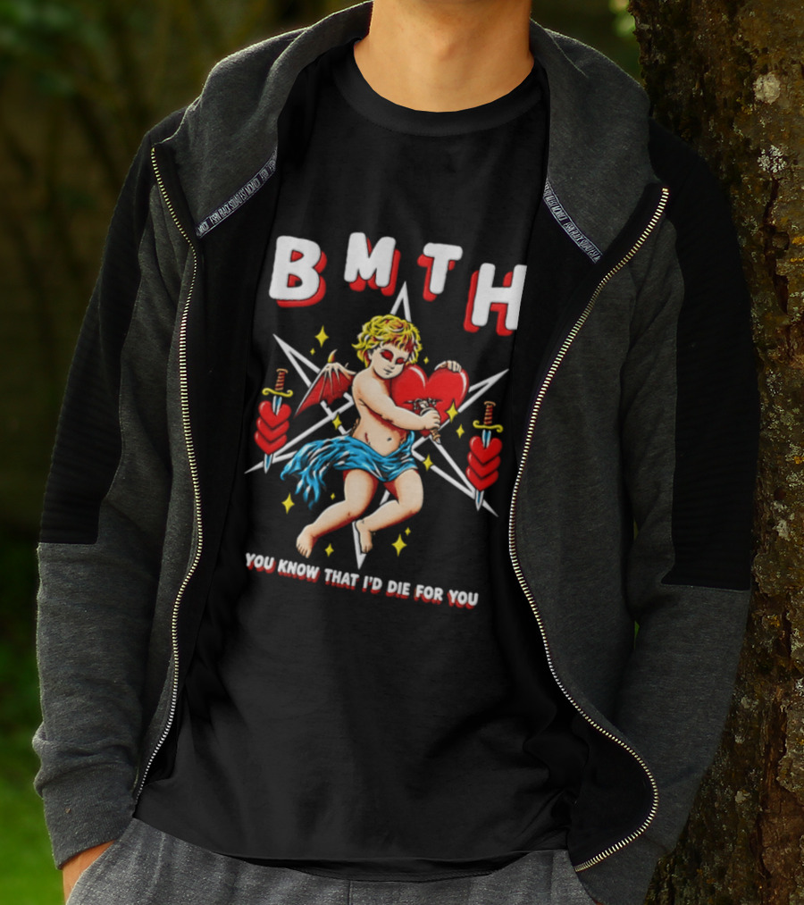 BMTH You Know That I'd Die For You Cupid Heart Wings Swords T-Shirt