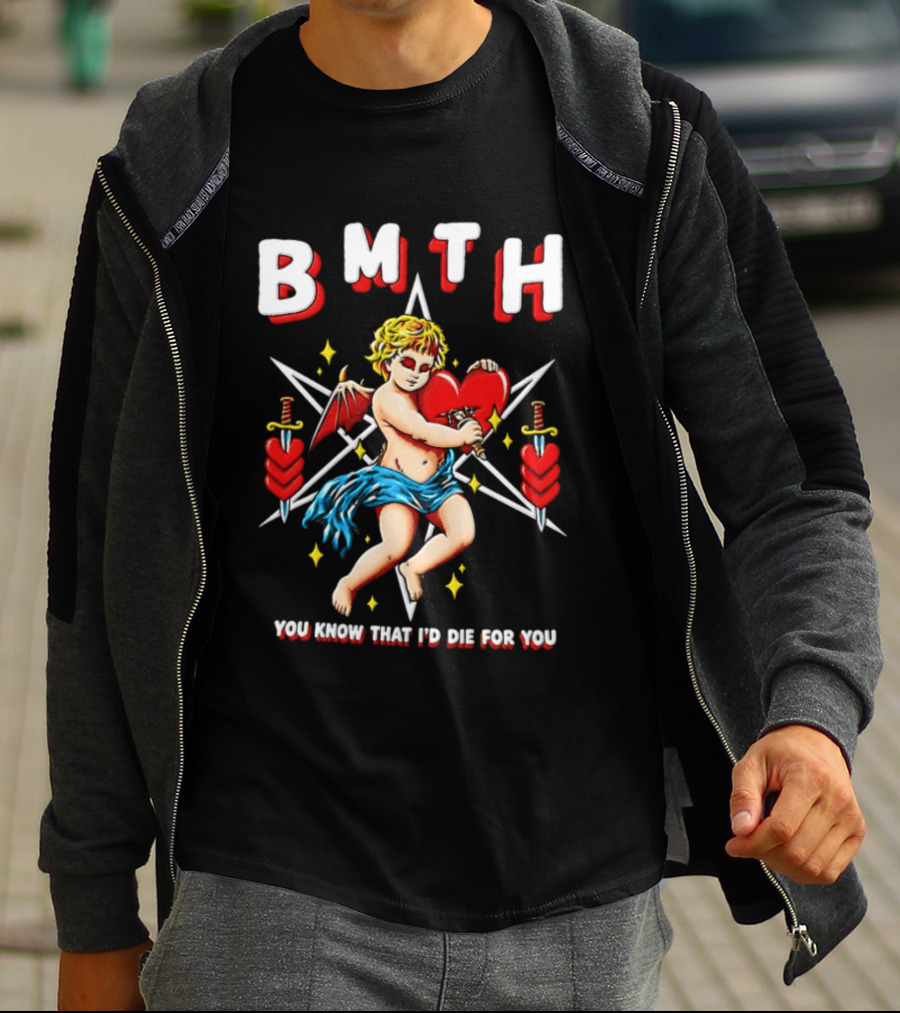 BMTH You Know That I'd Die For You Cupid Heart Wings Swords T-Shirt