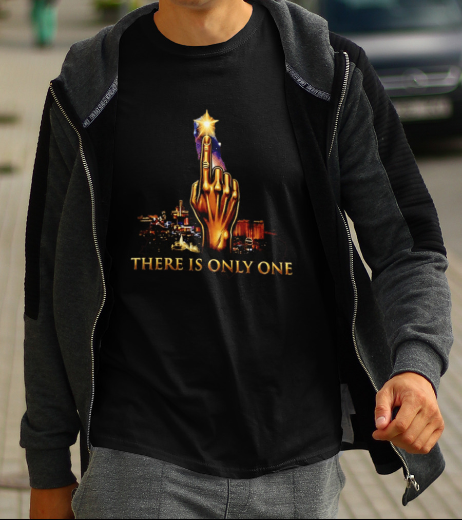 There Is Only One Golden Hand Gesture Cityscape Starry Night T-Shirt