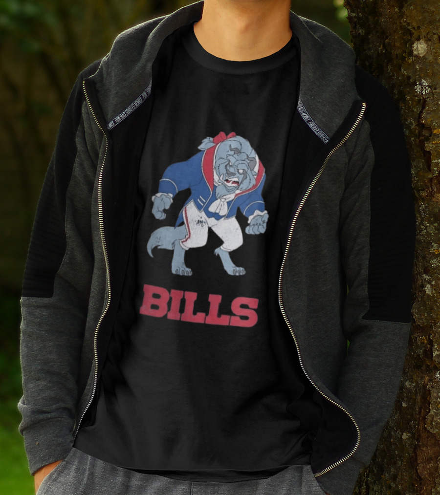Buffalo Bills Distressed Cartoon Beast Snarling BILLS T-Shirt