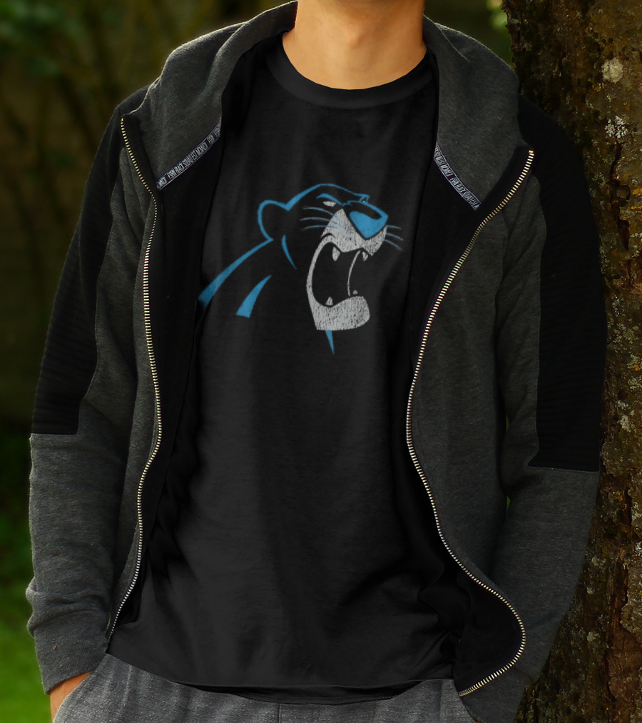 Carolina Panthers Distressed Snarling Panther NFL Team Spirit T-Shirt
