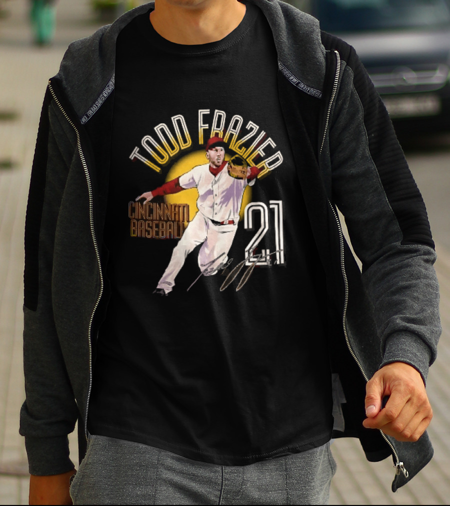 Todd Frazier Cincinnati Baseball 21 Fielding Yellow Sun T-Shirt