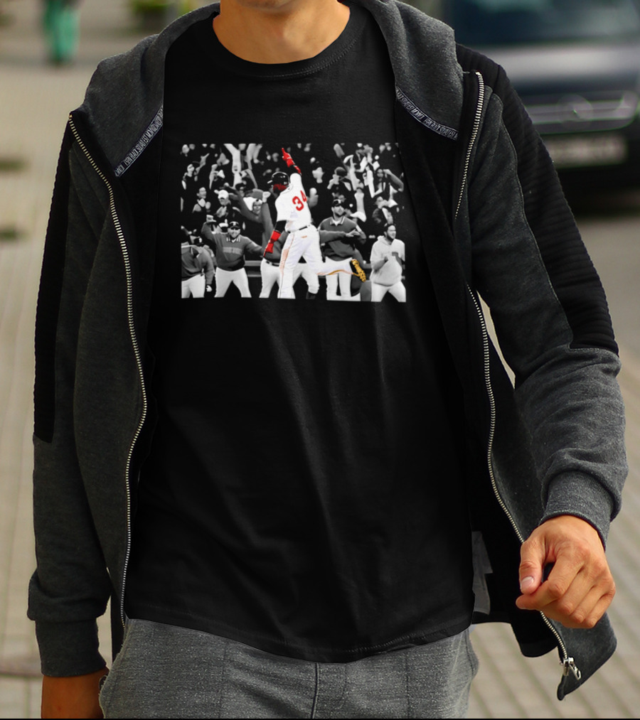 David Ortiz 34 Boston Red Sox Baseball Celebration Moments T-Shirt