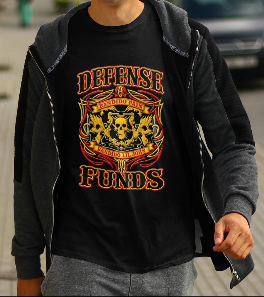 Defense Bandido Pain Bandido Lil John Funds Skull Crest T-Shirt