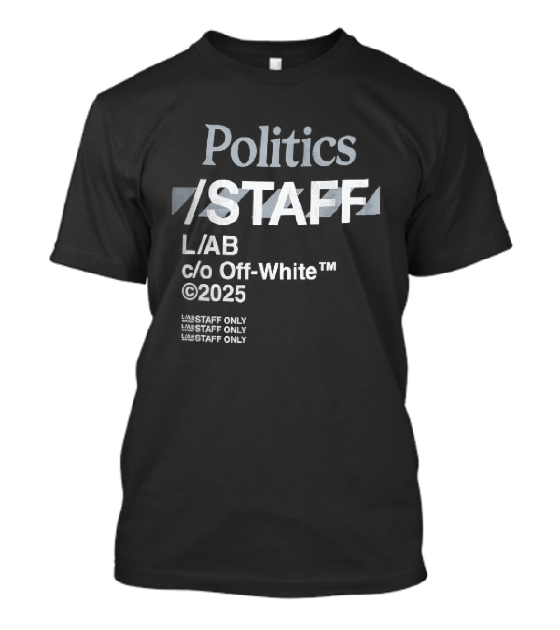 Politics Staff L Ab C O Off White 2025 Diagonal Stripes Only T-Shirt