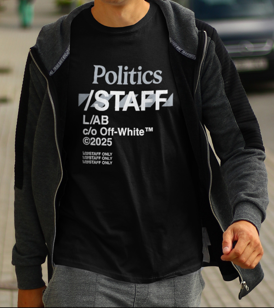 Politics Staff L Ab C O Off White 2025 Diagonal Stripes Only T-Shirt