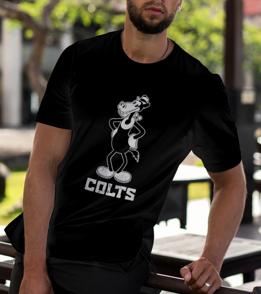Indianapolis Colts Cartoon Horse With Hat T-Shirt