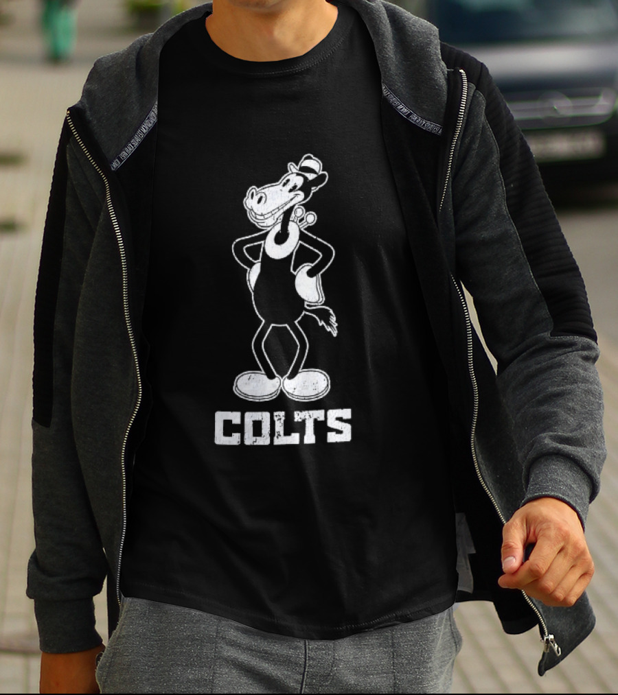 Indianapolis Colts Cartoon Horse With Hat T-Shirt
