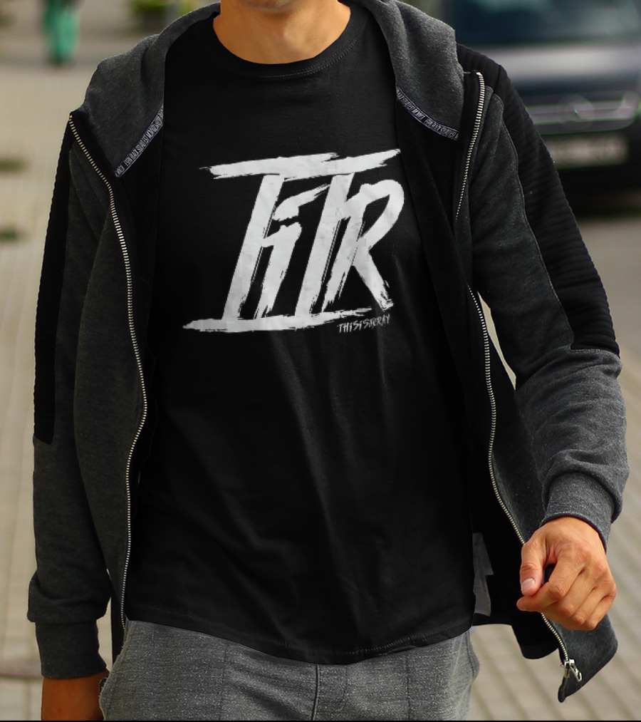 FTR This Is The Way White Brush Stroke Monogram Black T-Shirt