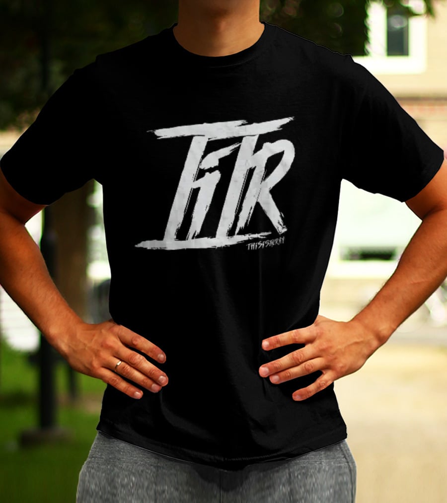 FTR This Is The Way White Brush Stroke Monogram Black T-Shirt