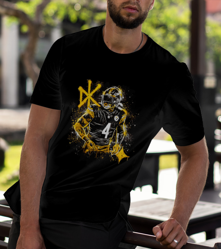 Pittsburgh Steelers Number 4 Player Graffiti T-Shirt