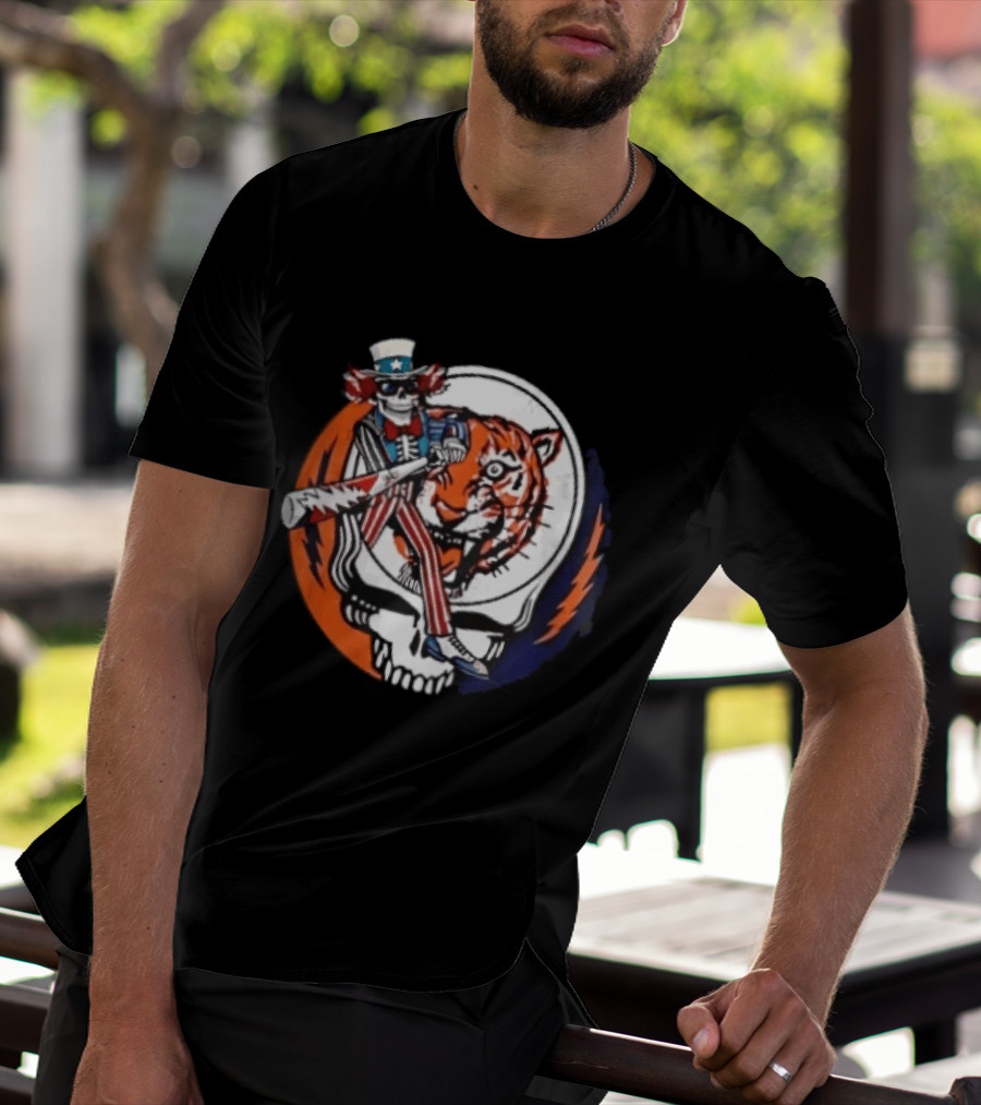 Grateful Dead Uncle Sam Skull And Tiger Steal Your Face T-Shirt