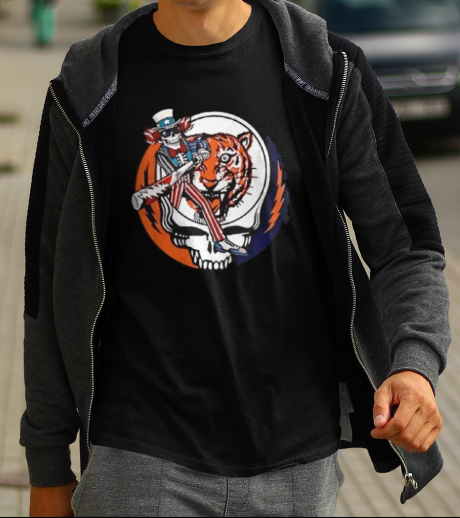 Grateful Dead Uncle Sam Skull And Tiger Steal Your Face T-Shirt