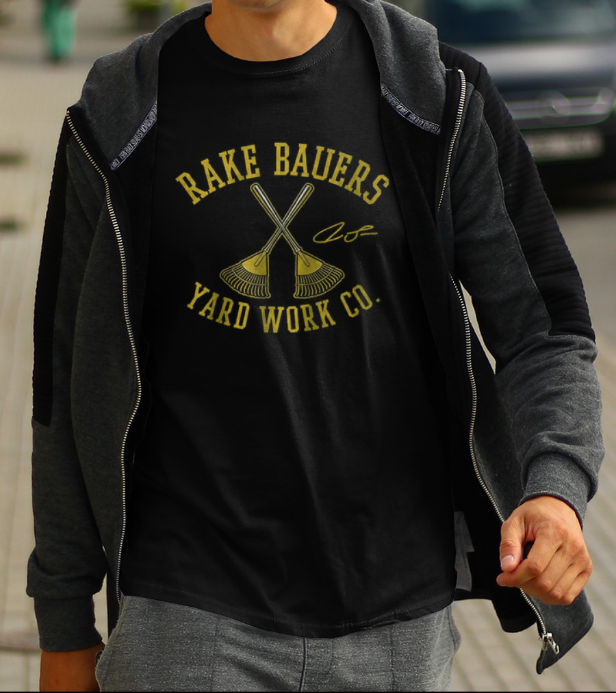 Rake Bauers Yard Work Co Crossed Rakes T-Shirt
