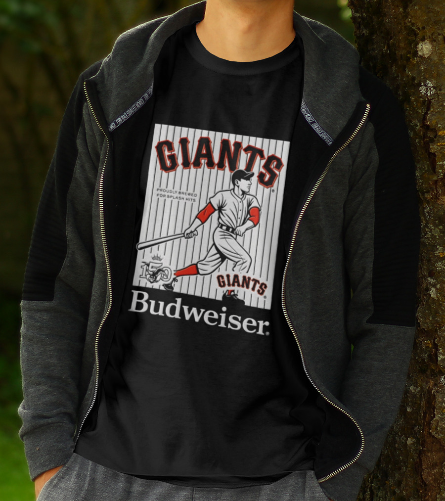 San Francisco Giants 150 Years Budweiser Splash Hits Baseball T-Shirt