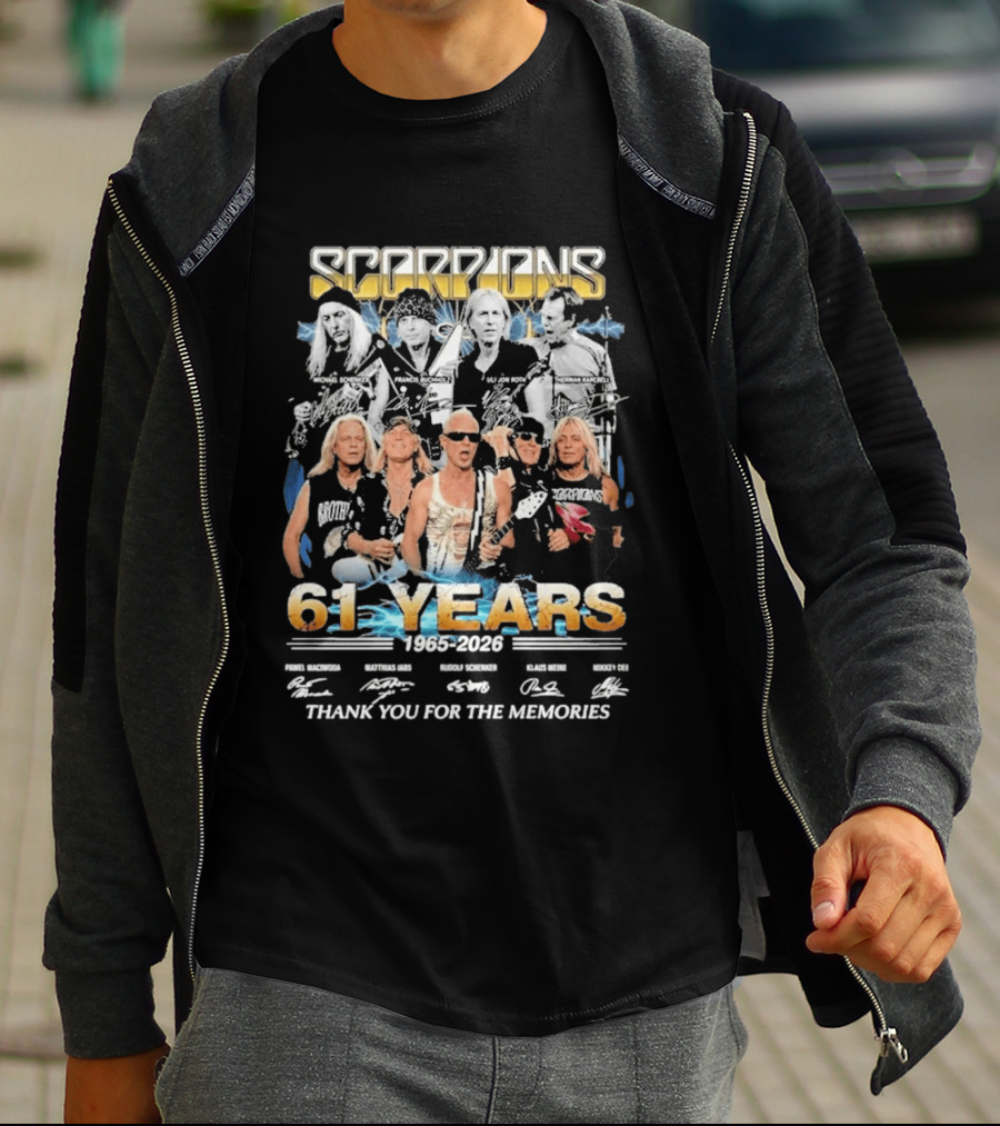 Scorpions Band 61 Years 1965 2026 Thank You For The Memories T-Shirt