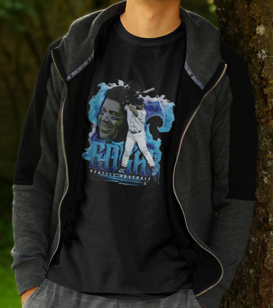 Edgar Seattle Baseball Batter Swinging Water Splash Bootleg T-Shirt